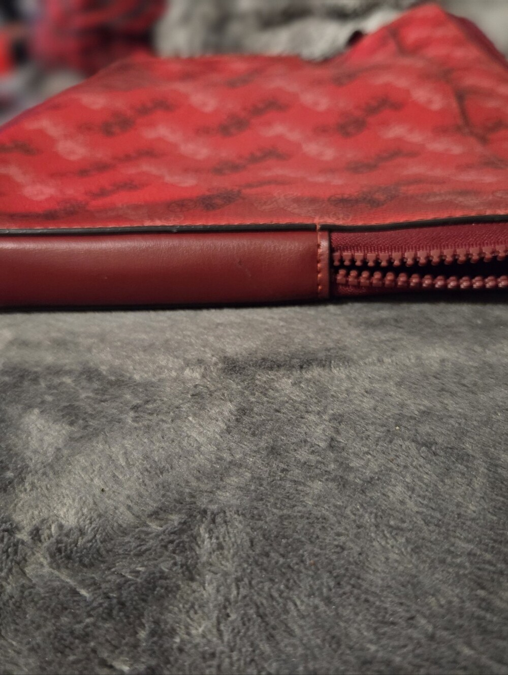 COACH Red Signature Carriage Print Laptop Bag - Picture 6 of 10